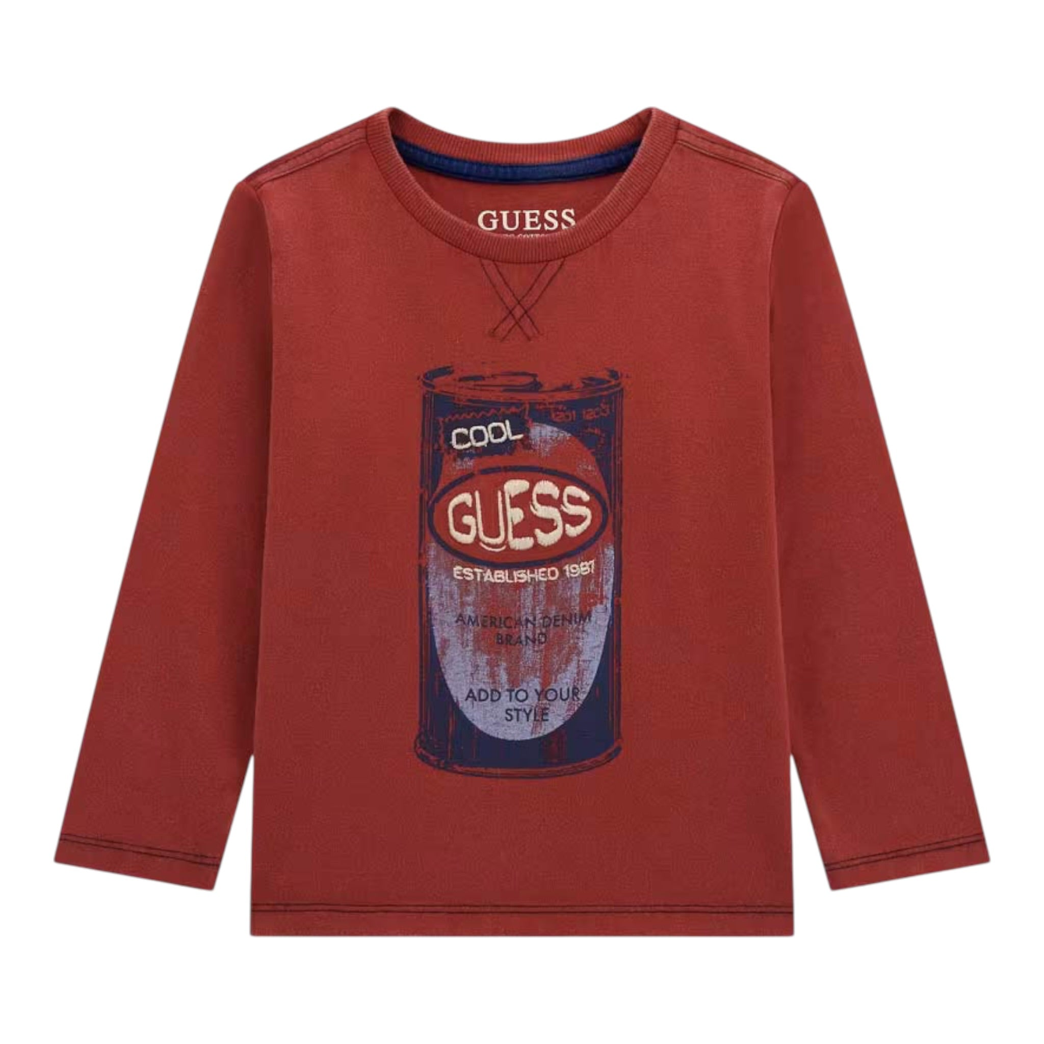 Guess Shirt tinta unita con Stampa Rosso per Bambino N5YI18K8HM0X ROSSO GUESS 