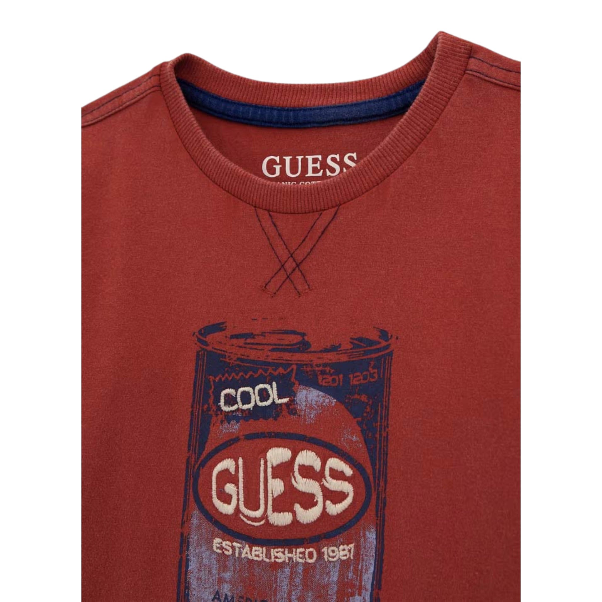 Guess Shirt tinta unita con Stampa Rosso per Bambino N5YI18K8HM0X ROSSO GUESS 