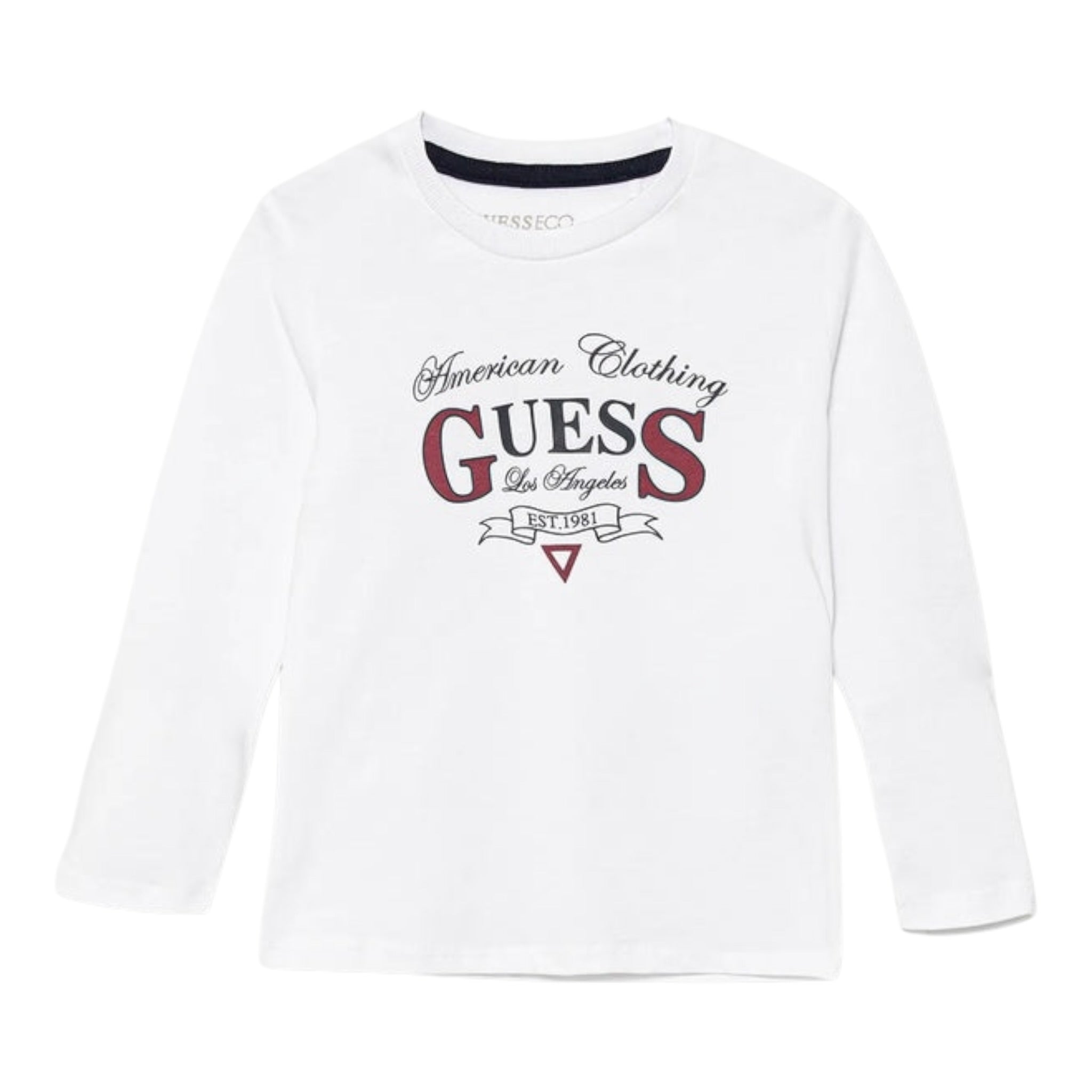 Guess Shirt tinta unita con Stampa Bianco per Bambino N5YI21K8HM4XXJ BIANCO GUESS 