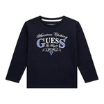 Guess Shirt tinta unita con Stampa Blu per Bambino N5YI21K8HM4XXX BLU GUESS 