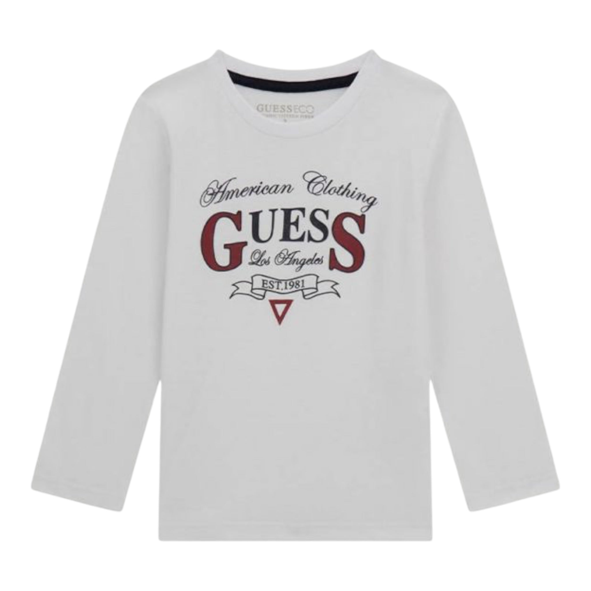 Guess Shirt tinta unita con Stampa Bianco per Neonato N5YI21K8HM4XXXN BIANCO GUESS 