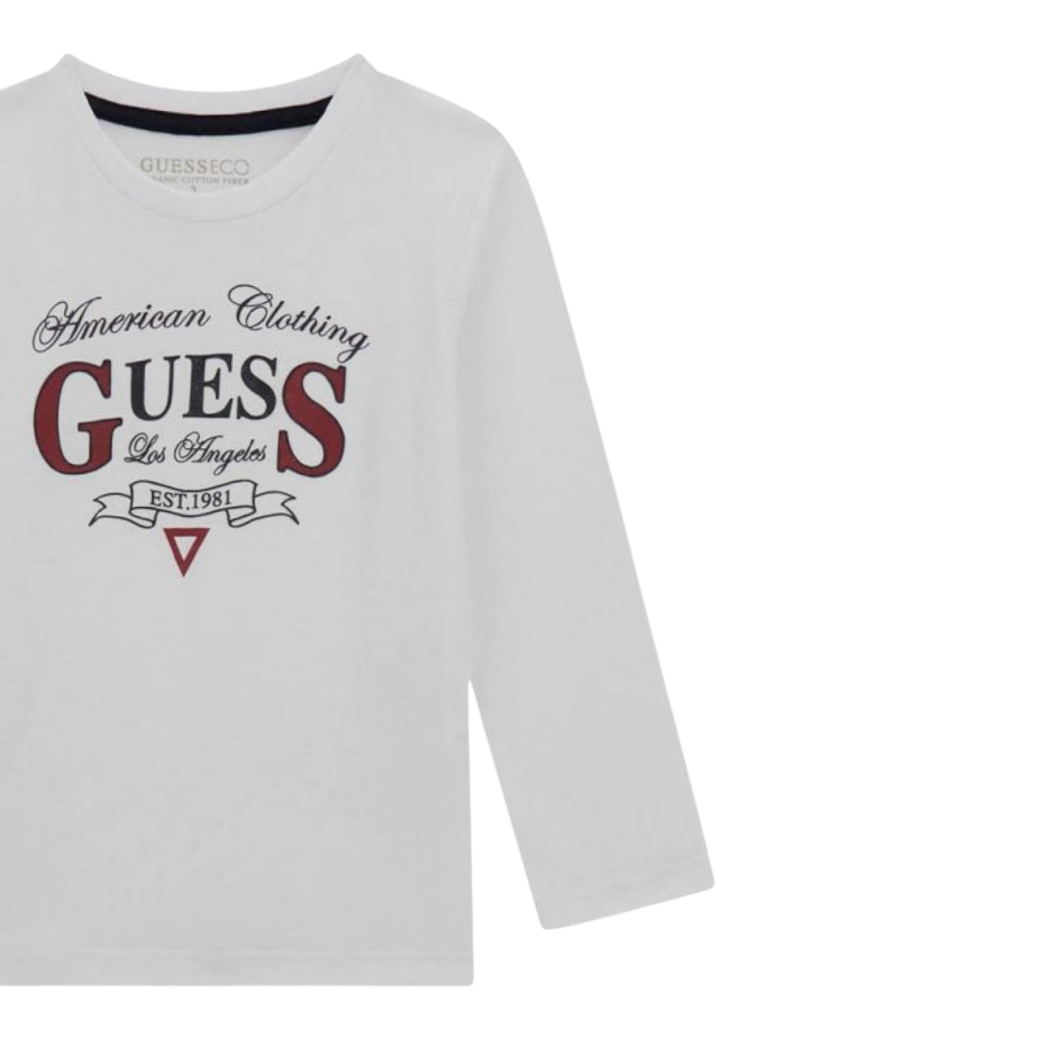 Guess Shirt tinta unita con Stampa Bianco per Neonato N5YI21K8HM4XXXN BIANCO GUESS 