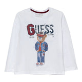 Guess Shirt tinta unita Girocollo con Stampa Bianco per Neonato N5YI23K8HM4X BIANCO GUESS 