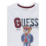 Guess Shirt tinta unita Girocollo con Stampa Bianco per Neonato N5YI23K8HM4X BIANCO GUESS 