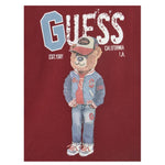 Guess Shirt tinta unita Girocollo con Stampa Bordeaux per Bambino N5YI23K8HM4XX BORDEAUX GUESS 