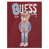 Guess Shirt tinta unita Girocollo con Stampa Bordeaux per Bambino N5YI23K8HM4XX BORDEAUX GUESS 