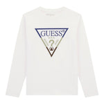 Guess Shirt tinta unita con Logo Bianco per Neonato N5YI24K8HM4 BIANCO GUESS 