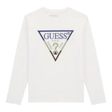Guess Shirt tinta unita con Logo Bianco per Neonato N5YI24K8HM4 BIANCO GUESS 