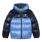Guess Giubbino Bicolore con Zip E Cappuccio Azzurro per Neonato N5YL00WEGY0 AZZURRO GUESS 