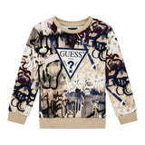 Guess Felpa tinta unita con Stampa Beige per Neonato N5YQ00KA6R4 BEIGE GUESS 
