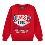 Guess Maglia Girocollo tinta unita con Ricami Rosso per Neonato N5YR03Z2VV0 ROSSO GUESS 