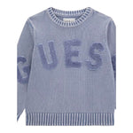 Guess Maglia tinta unita con Ricami Azzurro per Bambino N5YR05Z3OK1 AZZURRO GUESS 