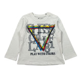Guess Shirt Girocollo tinta unita con Stampa Panna per Neonato N63I4430IO9 PANNA GUESS 