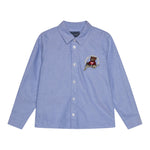 Guess Camicia tinta unita con Logo Azzurro per Bambino NRRH10W9CL0 AZZURRO GUESS 
