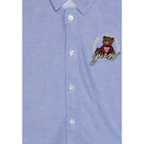 Guess Camicia tinta unita con Logo Azzurro per Bambino NRRH10W9CL0 AZZURRO GUESS 