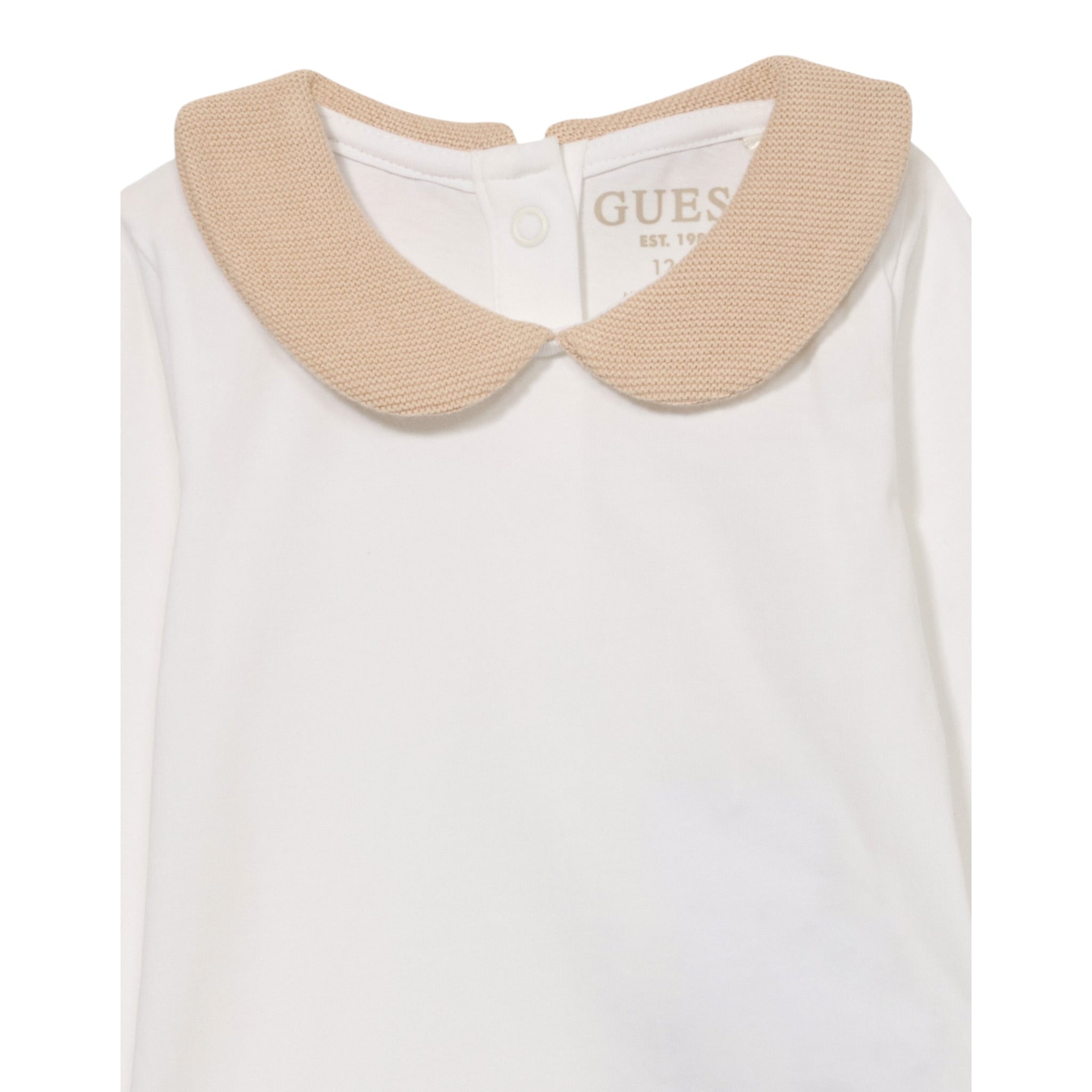 Guess Completo 2Pz Body-Salopette Bicolore Bianco/Beige per Neonato S5YG09K6YW1 BIANCO/BEIGE GUESS 