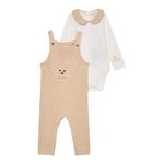 Guess Completo 2Pz Body-Salopette Bicolore Bianco/Beige per Neonato S5YG09K6YW1 BIANCO/BEIGE GUESS 