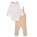 Guess Completo 2 Pezzi Body-Salopette Beige per Neonato S5YG09KW1 BEIGE GUESS 