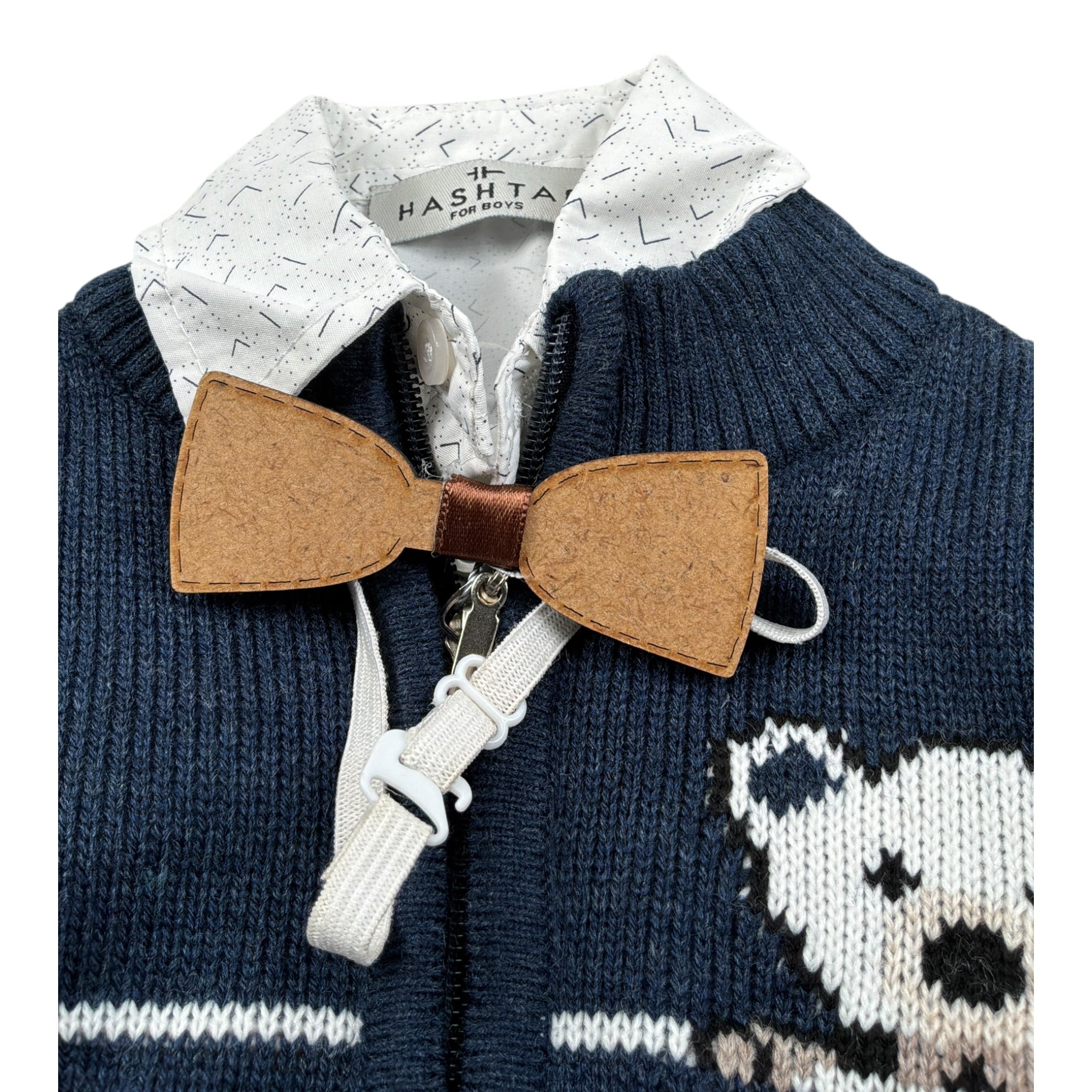 Hashstag For Boys Completo 2 Pezzi Camicia-Cardigan Blu per Neonato 243606 BLU HASHSTAG FOR BOYS 