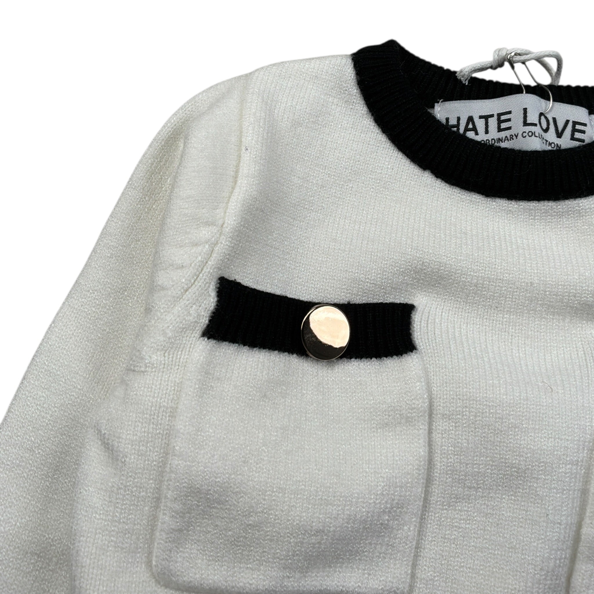 Hate Love Maglia Girocollo tinta unita Panna per Neonata HLNSW02047 PANNA HATE LOVE 