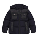 Herno Giubbino tinta unita con Zip E Cappuccio Blu per Bambino PI000158B BLU HERNO 