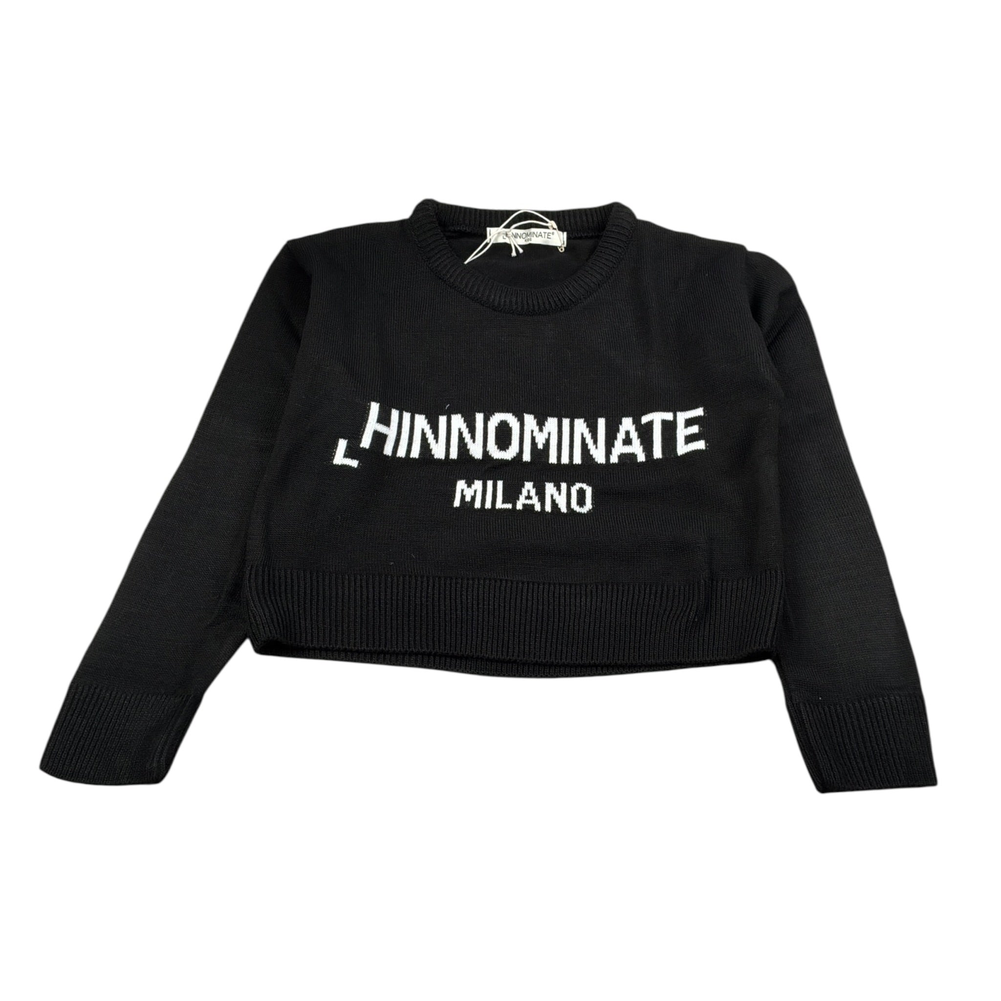 Hinnominate Maglia tinta unita con Stampa Nero per Bambina 3641WY00160 NERO HINNOMINATE 