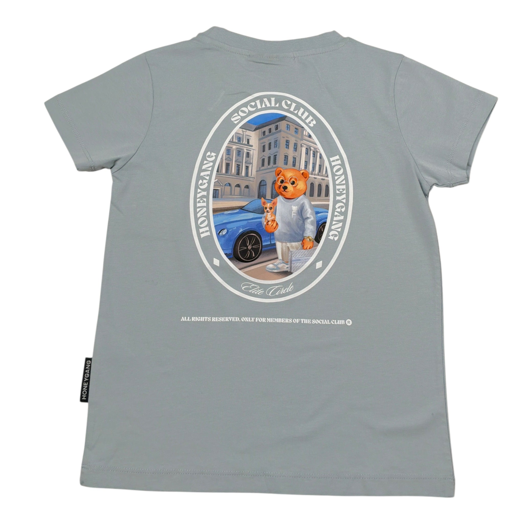 Honeygang T-Shirt tinta unita con Stampa Polvere per Bambino BACKPRINT POLVERE HONEYGANG 