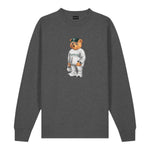 Honeygang Felpa Girocollo tinta unita con Stampa Grigio per Bambino PULLOVER GRIGIO HONEYGANG 
