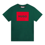 Hugo T-Shirt tinta unita con Stampa Verde per Bambino G00144 VERDE HUGO 