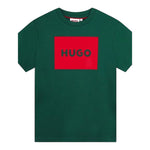Hugo T-Shirt tinta unita con Stampa Verde per Bambino G00144 VERDE HUGO 