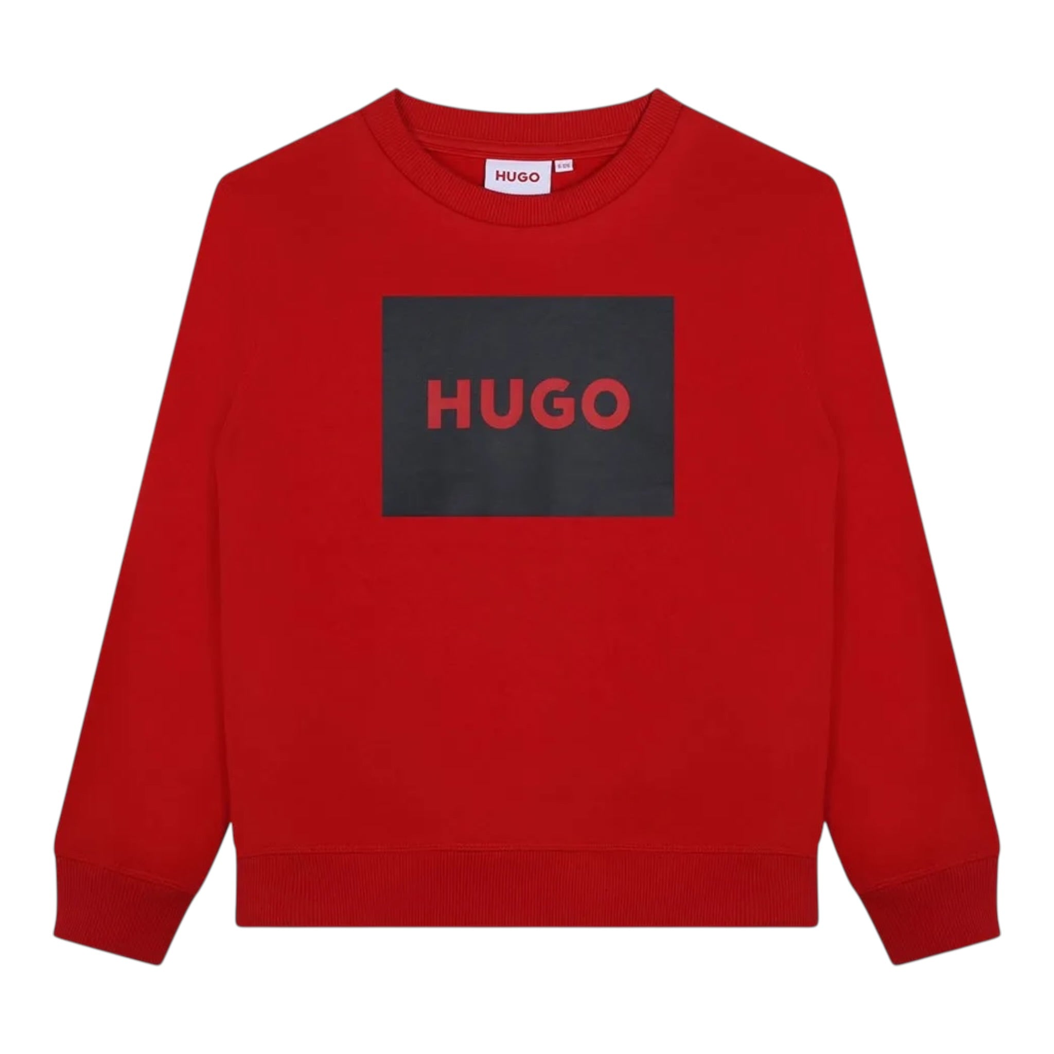 Hugo Felpa Girocollo tinta unita con Logo Rosso per Bambino G00163 ROSSO HUGO 