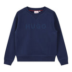 Hugo Felpa Girocollo tinta unita con Logo Blu per Bambino G00167 BLU HUGO 