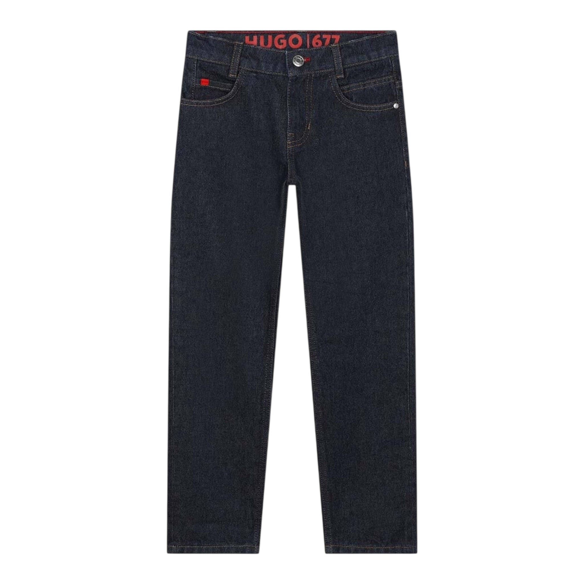 Hugo Jeans tinta unita con Logo Blu per Bambino G00191 BLU HUGO 