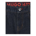 Hugo Jeans tinta unita con Logo Blu per Bambino G00191 BLU HUGO 