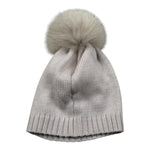 I Delfi Cappello tinta unita con Pon Pon Beige per Neonato 24A4024 BEIGE I DELFI 