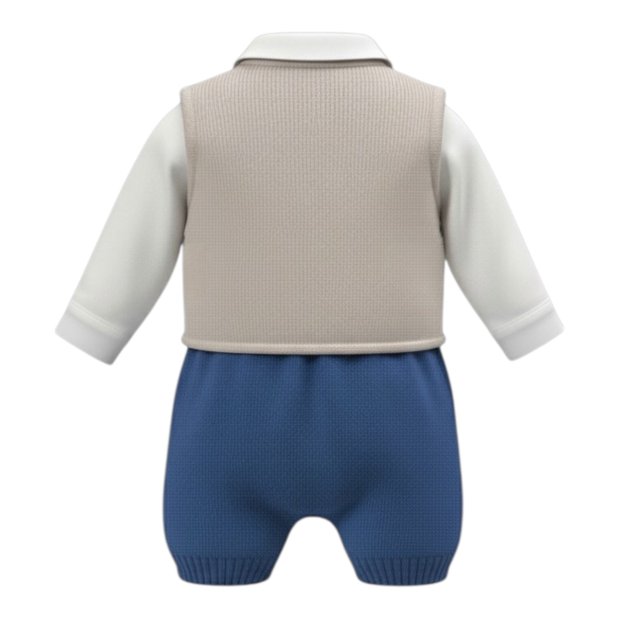 I Delfi Completo 4Pz Papillon-Camicia-Gilet-Salopette Beige per Neonato 24A4131 BEIGE I DELFI 