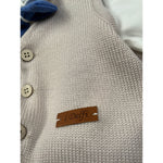 I Delfi Completo 4Pz Papillon-Camicia-Gilet-Salopette Beige per Neonato 24A4131 BEIGE I DELFI 