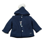 I Delfi Cappotto tinta unita con Cappuccio Blu per Neonato 24A4154 BLU I DELFI 