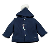 I Delfi Cappotto tinta unita con Cappuccio Blu per Neonato 24A4154 BLU I DELFI 