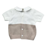 I Delfi Maglia Bicolore Mezza Manica Bianco/Beige per Neonata 24P3328 BIANCO/BEIGE I DELFI 