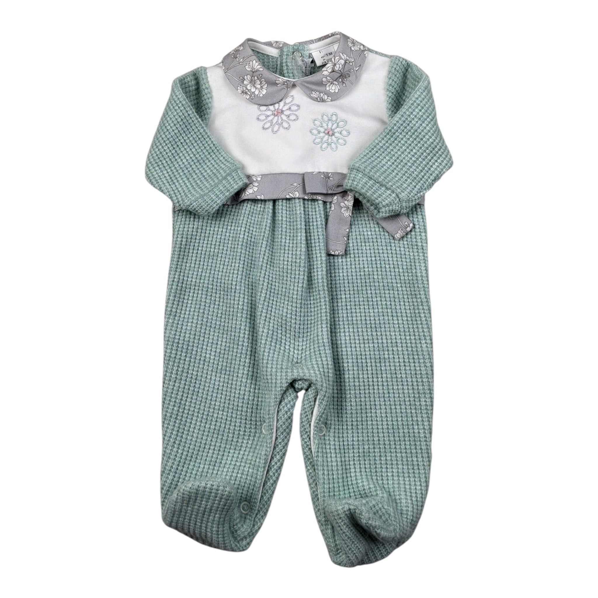 I Delfi Tutina tinta unita In Filo Verde per Neonata 25A6000 VERDE I DELFI 