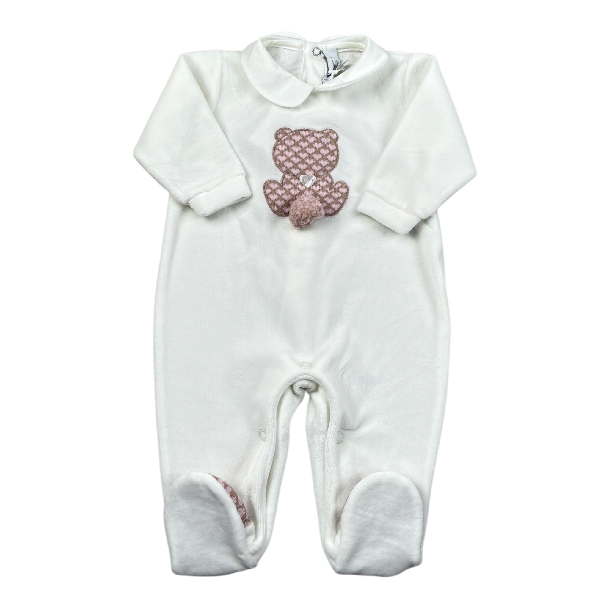 I Delfi Tutina tinta unita con Applicazione Bianco per Neonata 25A6080 BIANCO I DELFI 