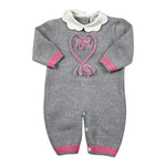 I Delfi Tutina tinta unita In Filo Grigio per Neonata 25A6180 GRIGIO I DELFI 