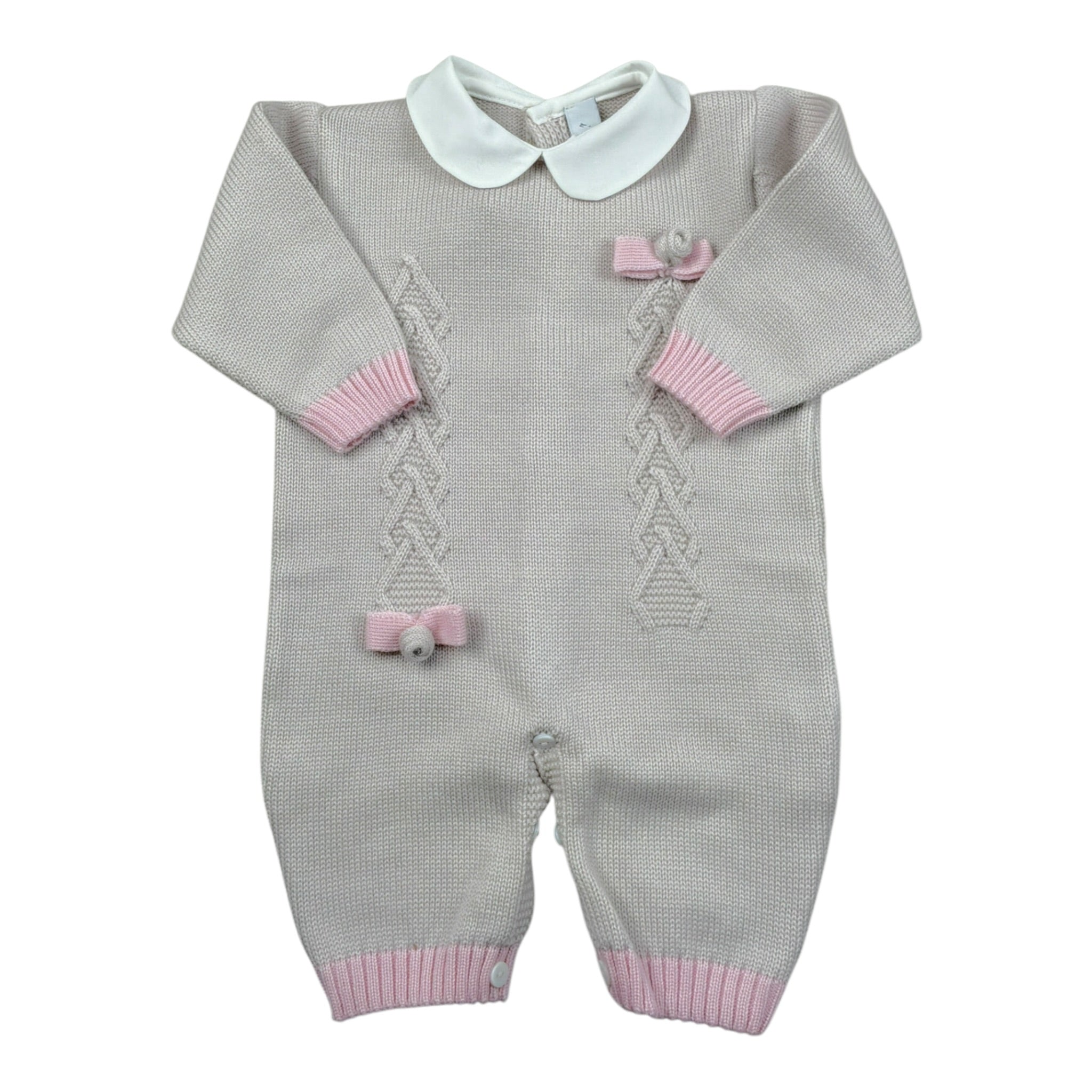 I Delfi Tutina tinta unita con Applicazioni Beige per Neonata 25A6220 BEIGE I DELFI 