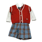 I Delfi Completo 4 Pezzi Gilet-Camicia-Bermuda-Papillon Arancione per Neonato 25A6319 ARANCIONE I DELFI 