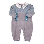 I Delfi Tutina tinta unita con Colletto Grigio per Neonato 25A6460 GRIGIO I DELFI 
