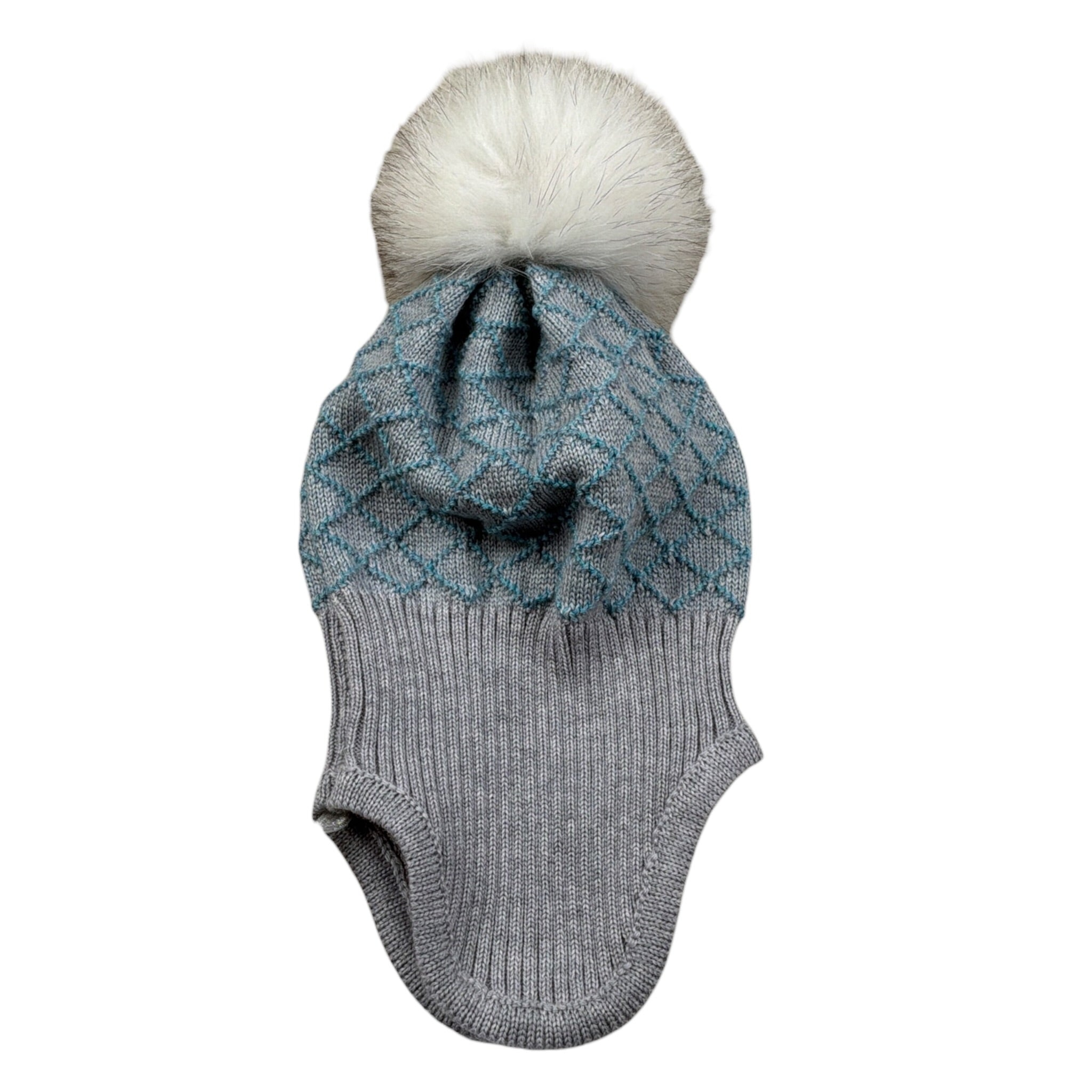 I Delfi Cappello tinta unita con Pon Pon Azzurro per Neonato 25A6463 AZZURRO I DELFI 
