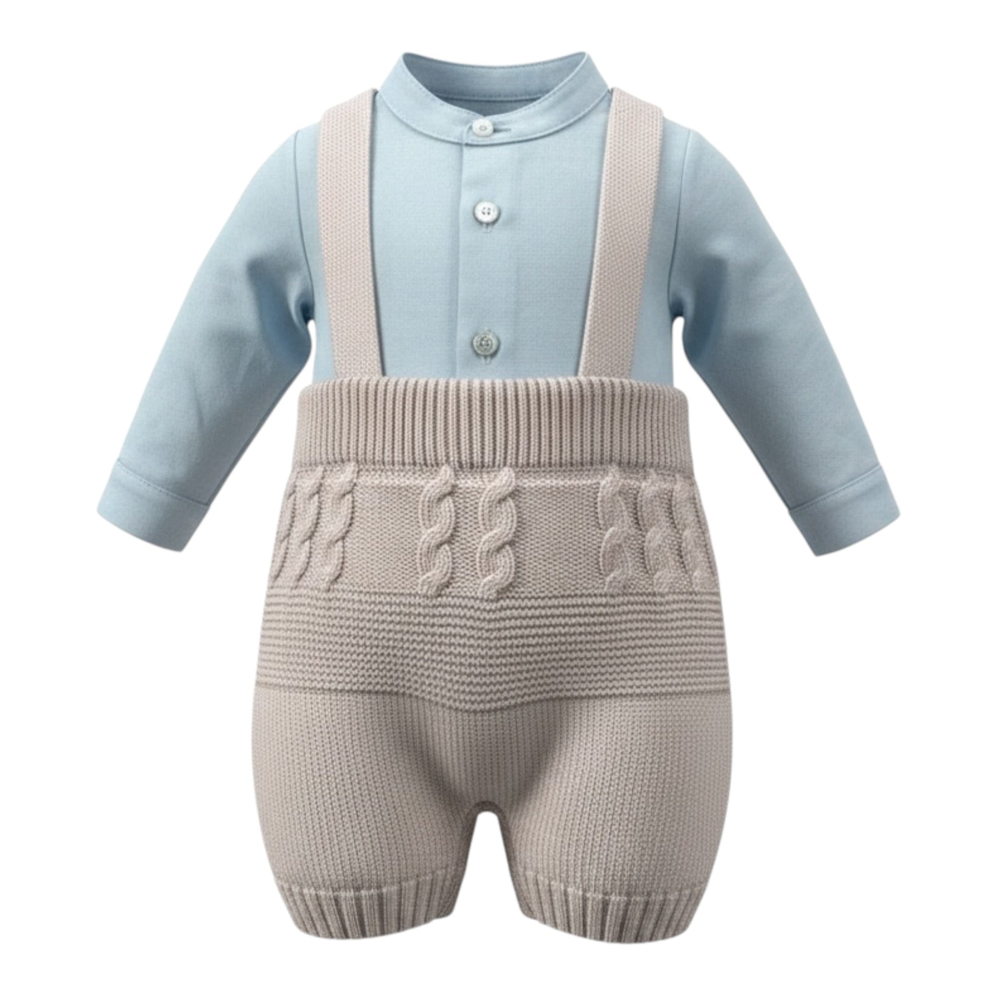 I Delfi Completo 2Pz Salopette-Camicia Azzurro per Neonato 25A6488 AZZURRO I DELFI 