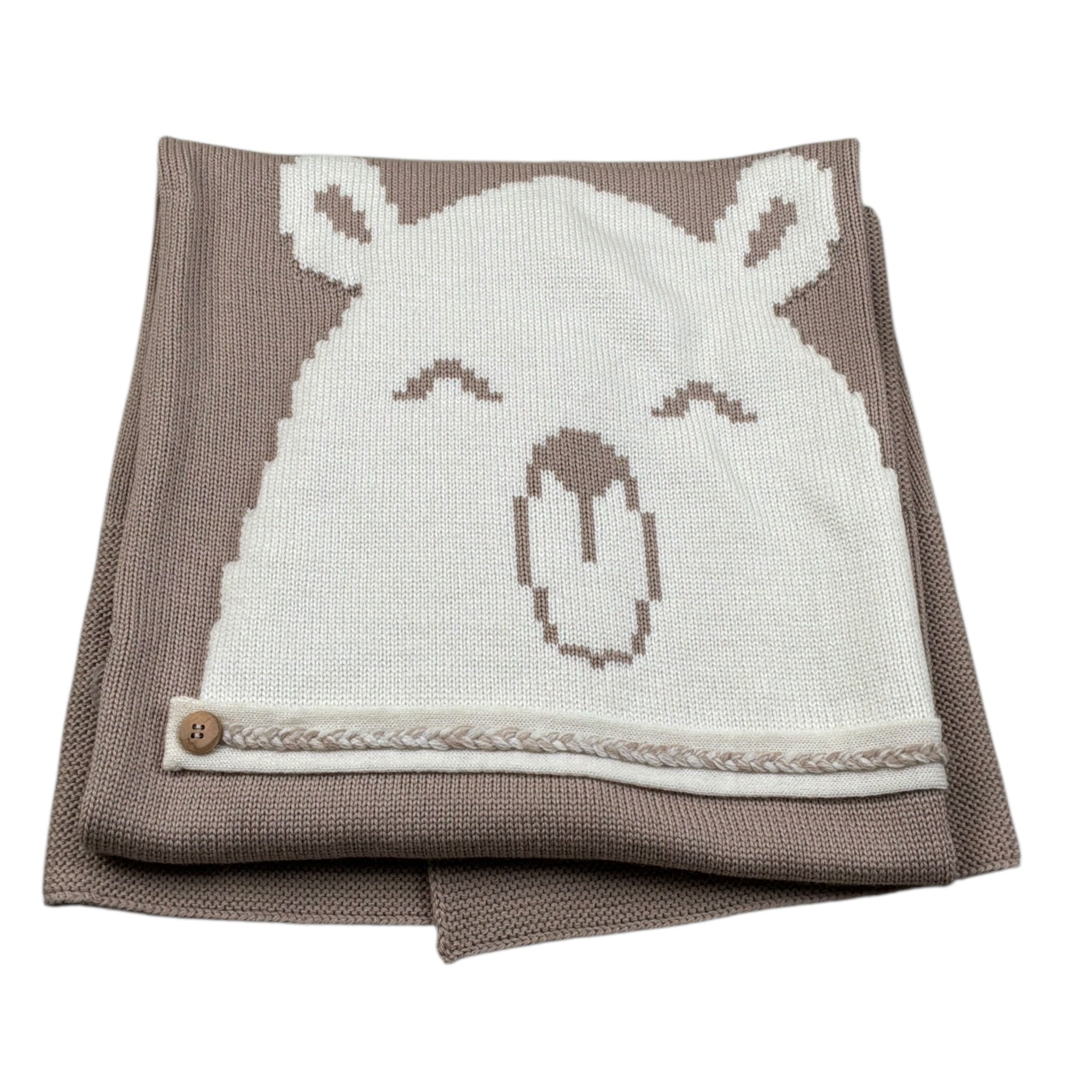 I Delfi Coperta Tinta Jnita con Ricami Beige per Neonato 25A6505 BEIGE I DELFI 