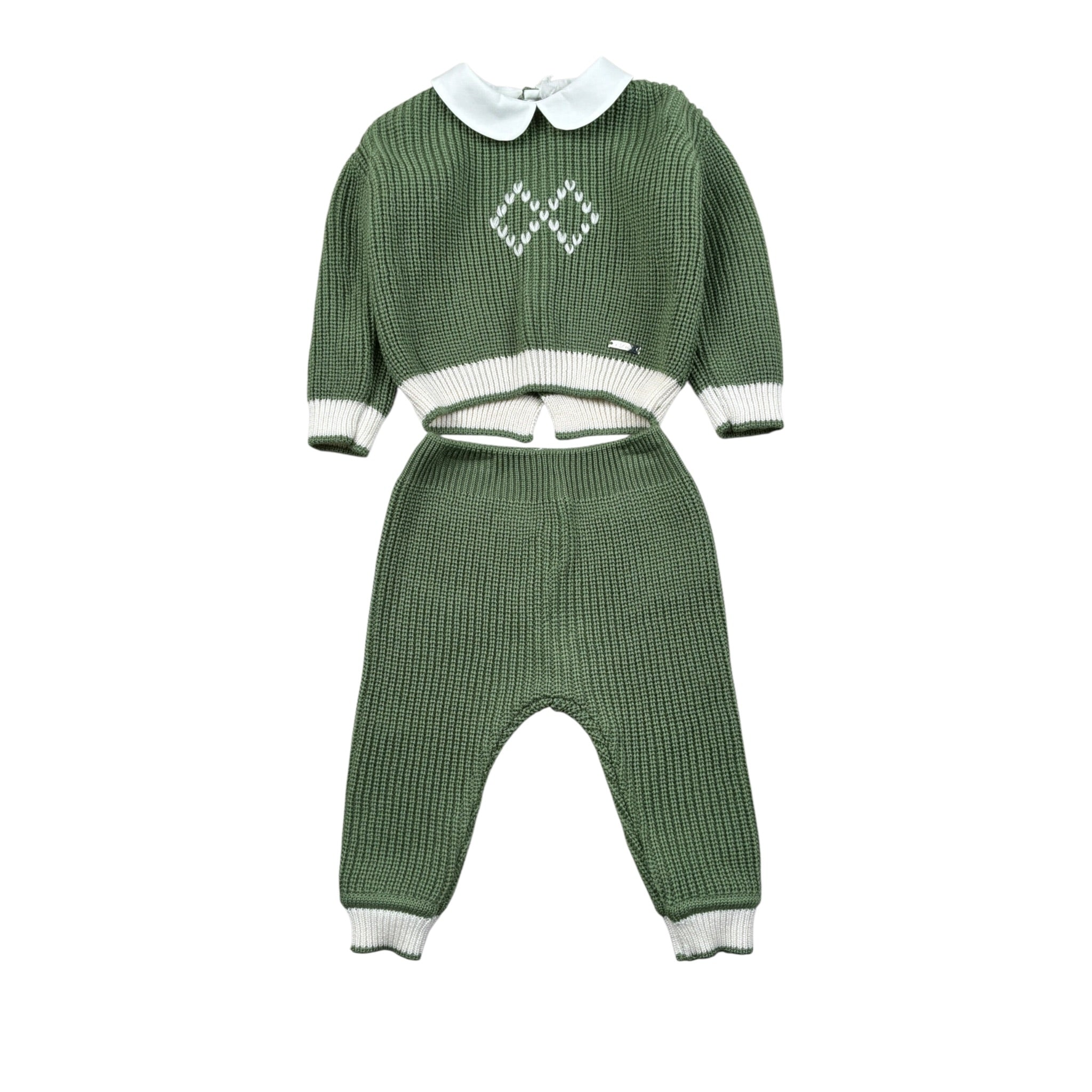 I Delfi Completo 2Pz Maglia-Pantalone Verde per Neonato 25A6551 VERDE I DELFI 